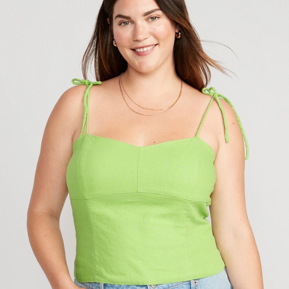 NWT Old Navy green linen tank top